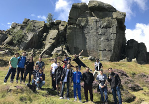 foreign students from leeds English Language school on a trip to Ilkley