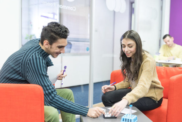 students in the common room