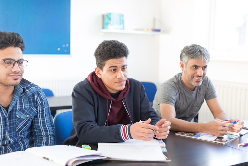 students in a leeds english language school class